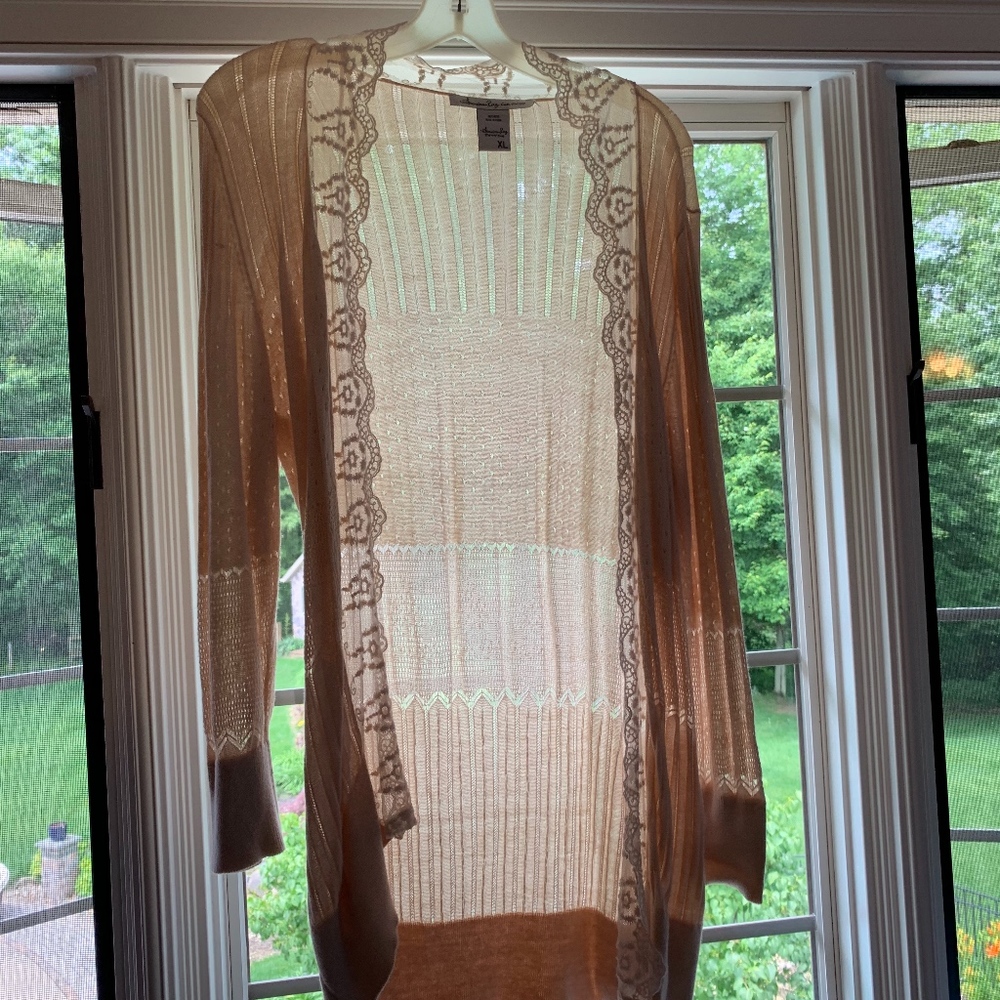 light tan cardigan